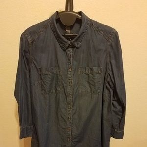 Chambray tunic top